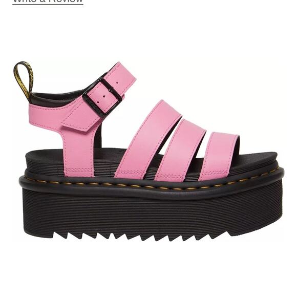 Dr. Martens Women's Pink Blaire Quad Athena Leather Platform Sandals Size 8 - Picture 13 of 13